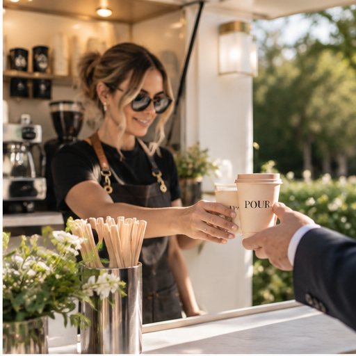 Luxury mobile bar setup at a corporate event